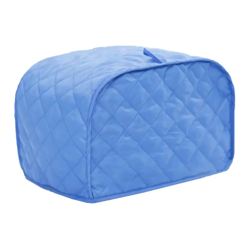 Blue quilted fabric slice toaster cover for 4 slice toaster kitchen appliance protector
