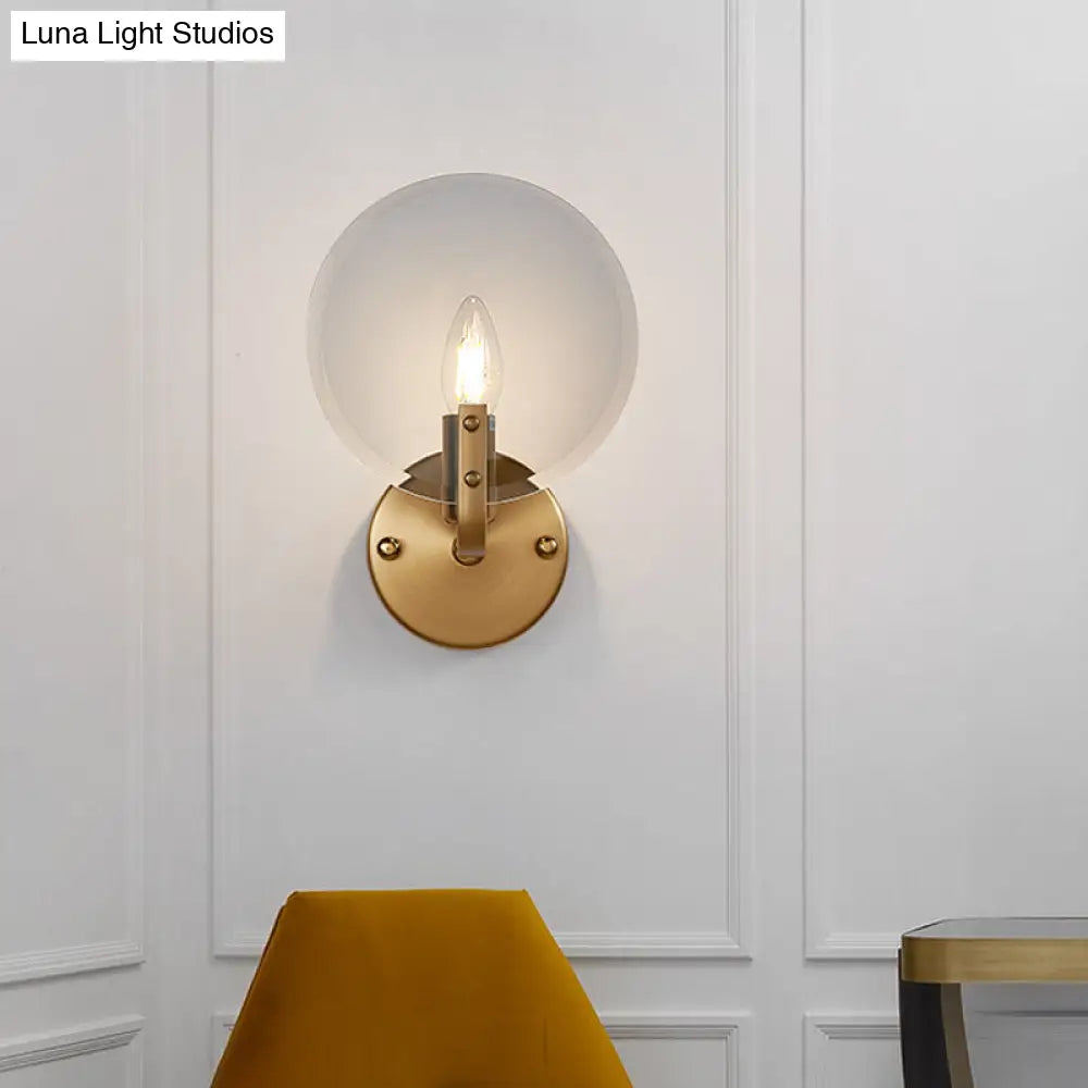 ديكوربايتس™ مصباح حائطي زجاجي أزرق عتيق - ذراع ذهبي بزاوية قائمة - وحدة إضاءة حائط