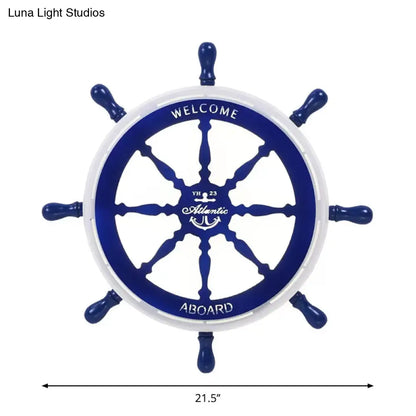 مصباح سقف LED بتصميم Blue Rudder من DecorBites™، مناسب لغرفة النوم الدائرية الحديثة