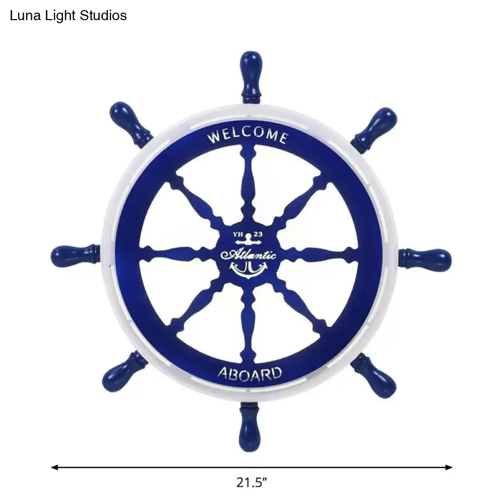 مصباح سقف LED بتصميم Blue Rudder من DecorBites™، مناسب لغرفة النوم الدائرية الحديثة