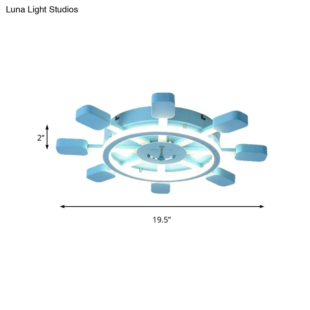 Lámpara de techo empotrada DecorBites™ Blue Rudder: Estilo náutico para dormitorio infantil