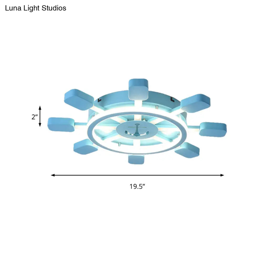 Lámpara de techo empotrada DecorBites™ Blue Rudder: Estilo náutico para dormitorio infantil