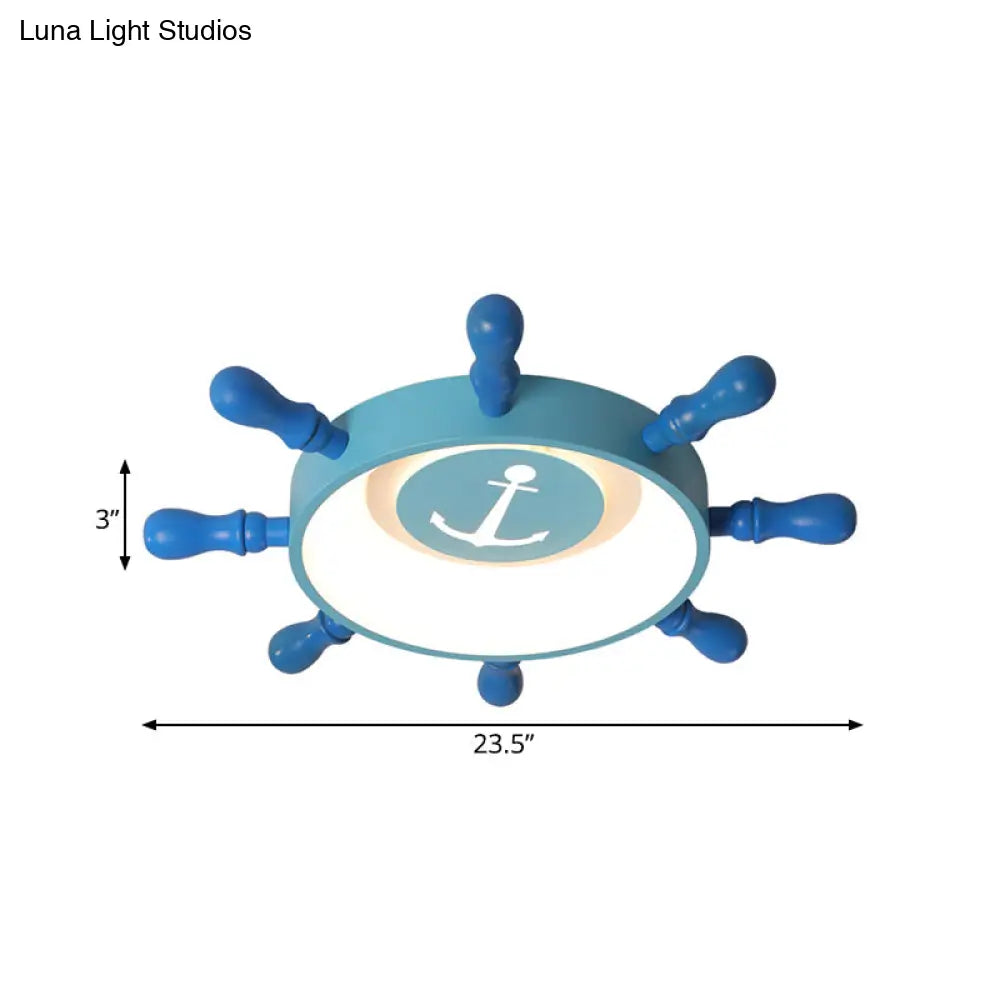 ديكوربايتس™ - مصباح LED أزرق للأطفال - 19.5 بوصة/23.5 بوصة - إضاءة دافئة/بيضاء - مصباح معلق من الألومنيوم والأكريليك