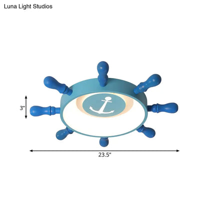 ديكوربايتس™ - مصباح LED أزرق للأطفال - 19.5 بوصة/23.5 بوصة - إضاءة دافئة/بيضاء - مصباح معلق من الألومنيوم والأكريليك