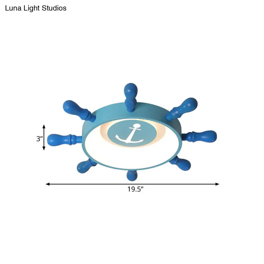 ديكوربايتس™ - مصباح LED أزرق للأطفال - 19.5 بوصة/23.5 بوصة - إضاءة دافئة/بيضاء - مصباح معلق من الألومنيوم والأكريليك
