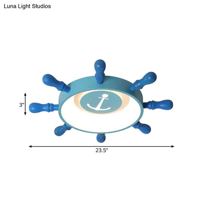 ديكوربايتس™ - مصباح LED أزرق للأطفال - 19.5 بوصة/23.5 بوصة - إضاءة دافئة/بيضاء - مصباح معلق من الألومنيوم والأكريليك