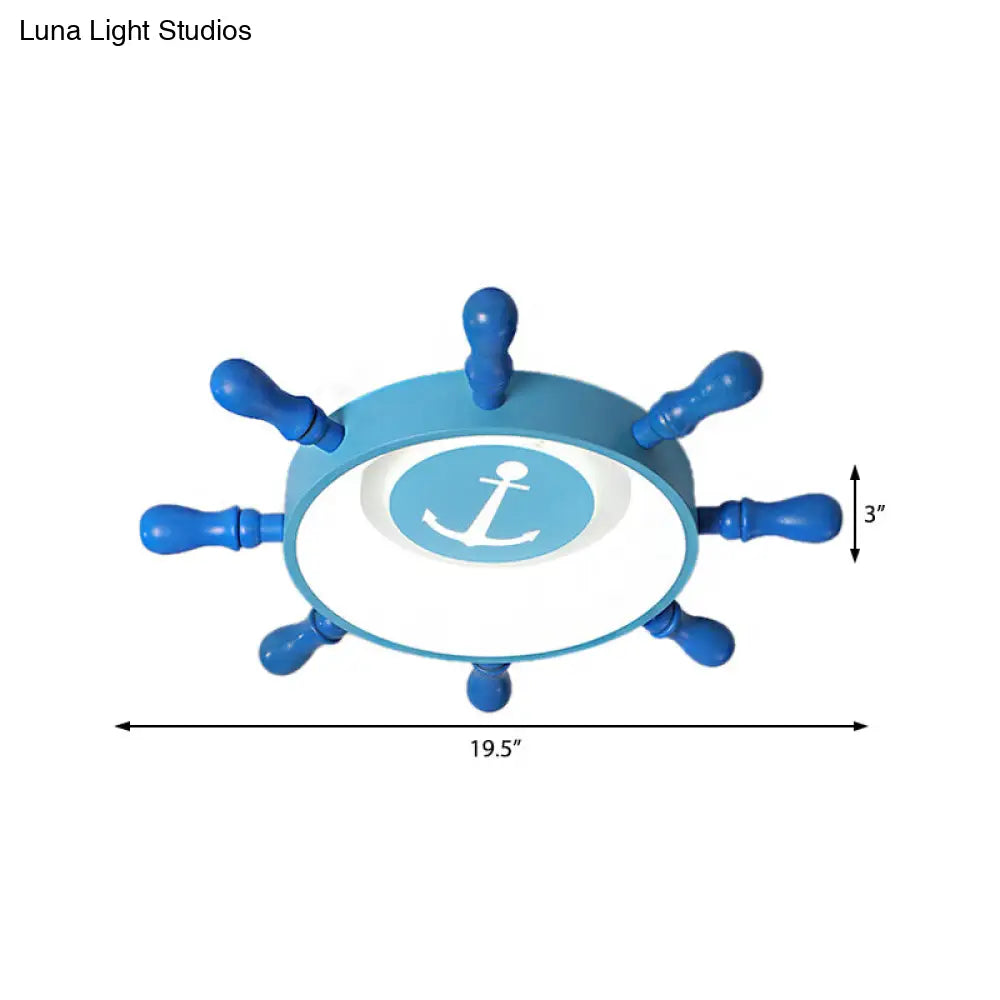 ديكوربايتس™ - مصباح LED أزرق للأطفال - 19.5 بوصة/23.5 بوصة - إضاءة دافئة/بيضاء - مصباح معلق من الألومنيوم والأكريليك