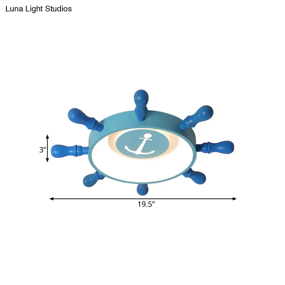 ديكوربايتس™ - مصباح LED أزرق للأطفال - 19.5 بوصة/23.5 بوصة - إضاءة دافئة/بيضاء - مصباح معلق من الألومنيوم والأكريليك