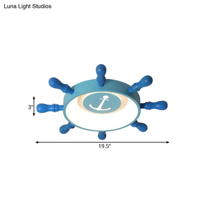 ديكوربايتس™ - مصباح LED أزرق للأطفال - 19.5 بوصة/23.5 بوصة - إضاءة دافئة/بيضاء - مصباح معلق من الألومنيوم والأكريليك