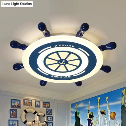 DecorBites™ Blue Rudder LED Flush Mount Ceiling Light: Simple & Stylish Fixture for Great Rooms