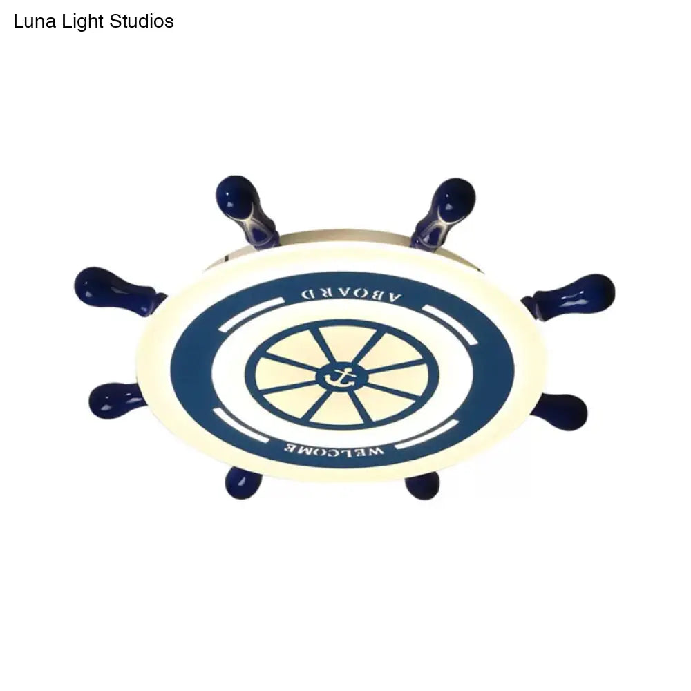 DecorBites™ Blue Rudder LED Flush Mount Ceiling Light: Simple & Stylish Fixture for Great Rooms