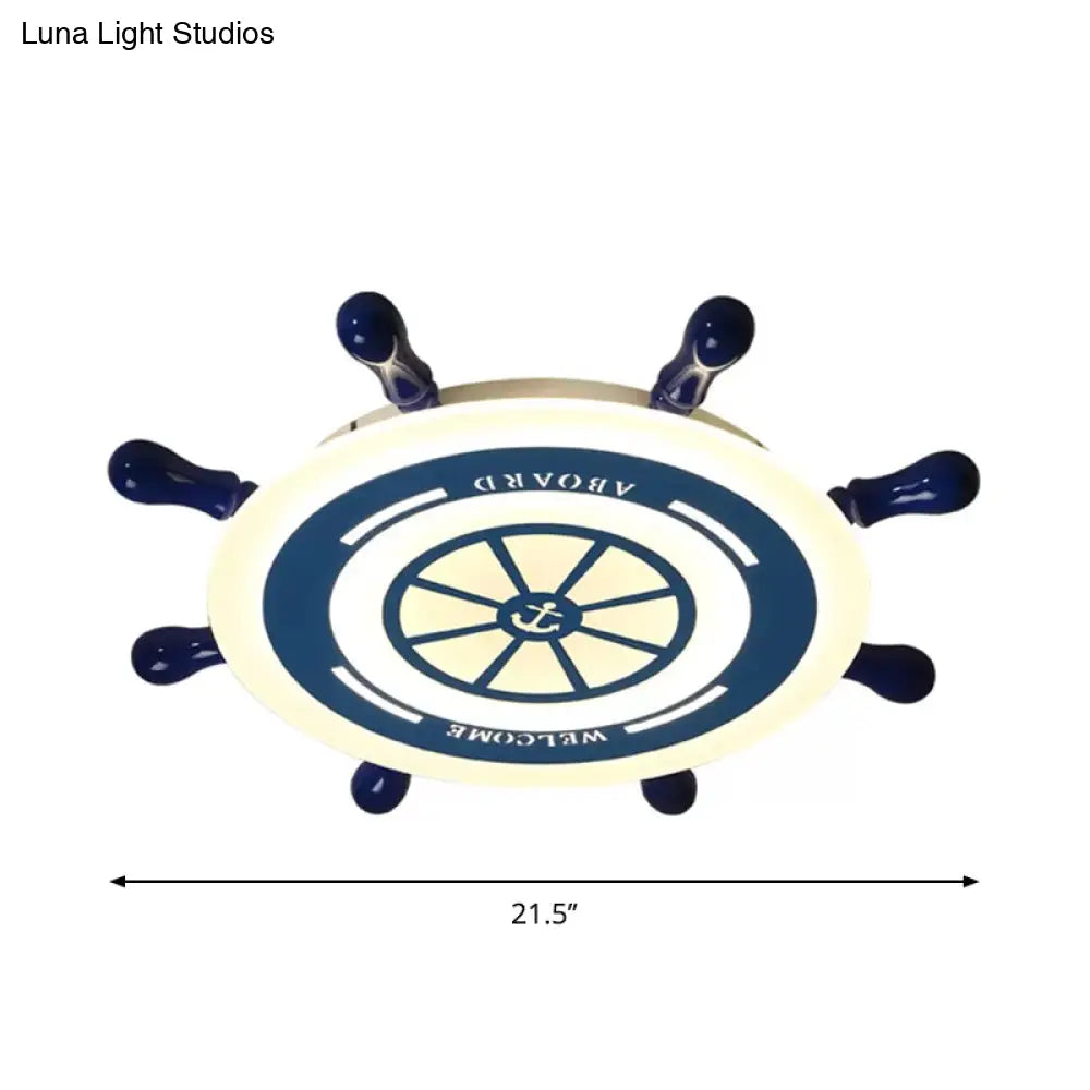 DecorBites™ Blue Rudder LED Flush Mount Ceiling Light: Simple & Stylish Fixture for Great Rooms