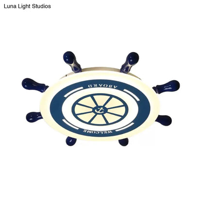 DecorBites™ Blue Rudder LED Flush Mount Ceiling Light: Simple & Stylish Fixture for Great Rooms