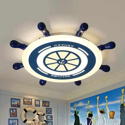 DecorBites™ Blue Rudder LED Flush Mount Ceiling Light: Simple & Stylish Fixture for Great Rooms