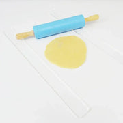 Blue silicone rolling balance ruler with wooden handles kitchen tool for precise dough rolling and measuring