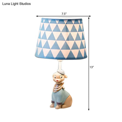Blue Smiling Cartoon Doggy Reading Light - Child Bedside Desk Lamp