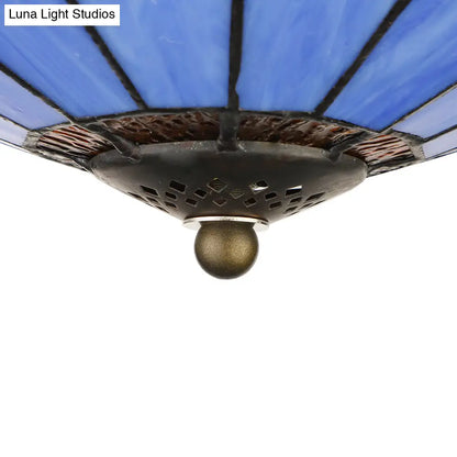 DecorBites™ DecorBites™ Blue Tiffany Dome Flush Mount Ceiling Lights with Jewel Decoration in Various Sizes for Bedroom