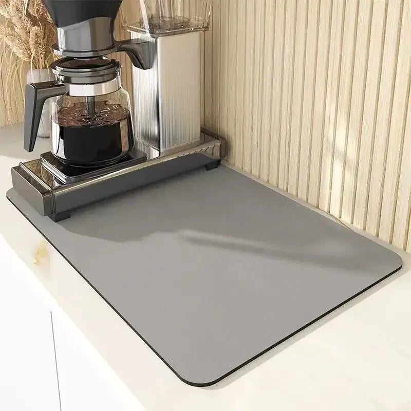 Gray silicone dining table mat with rounded corners and non-slip surface for decorbites dining table kitchen decor