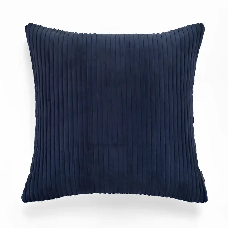 Navy blue corduroy throw pillow featuring decorbites corduroy flocking for stylish living room pillow cover decor