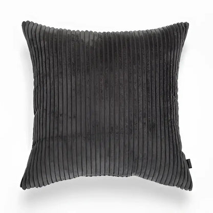 Dark gray corduroy throw pillow with vertical ribbed texture for living room decorbites corduroy flocking pillow cover