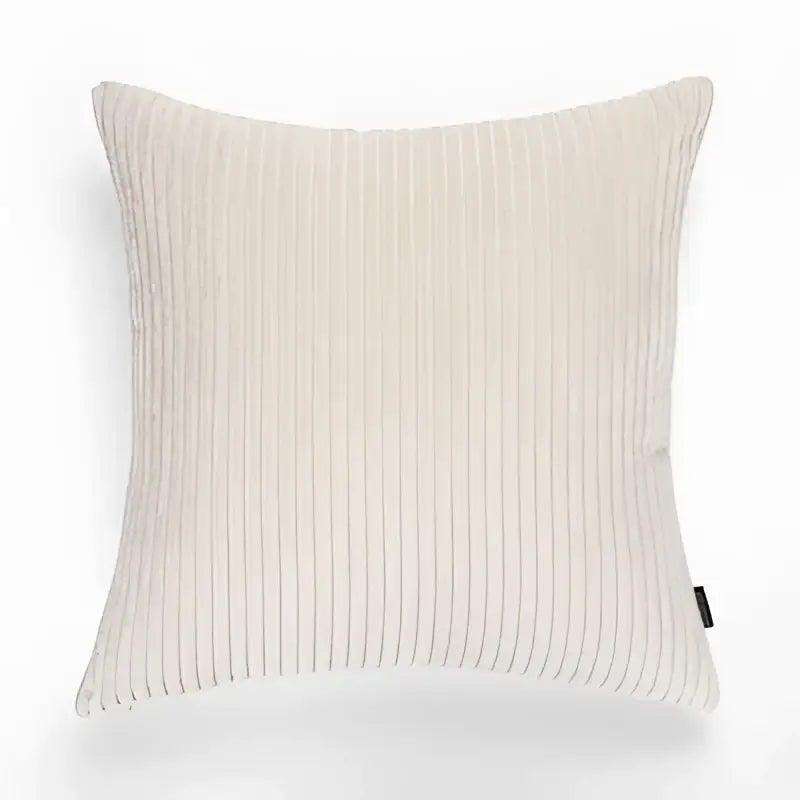Beige corduroy flocking pillow cover with subtle vertical ribbing for blush pink and cream decorbites living room decor