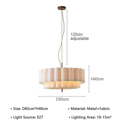 A modern tiered bohemia fabric chandelier pendant light with warm diffused glow for living room decorbites bohemia fabric