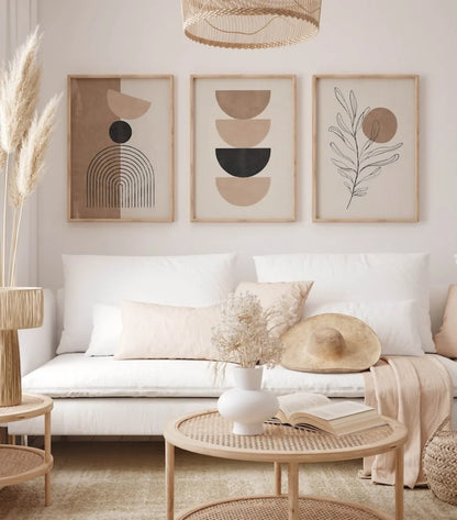 Bohemian Geometric Plant Wall Art Set - TT99-3PCS / 30X40CM