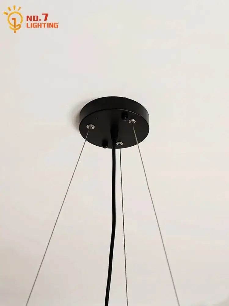 Black circular ceiling mount with four thin cables for decorbites bohemian tassel pendant led beige macrame bedroom decor