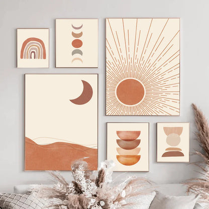 Bohemian Wall Art Canvas Painting - Abstract Geometry - Posters