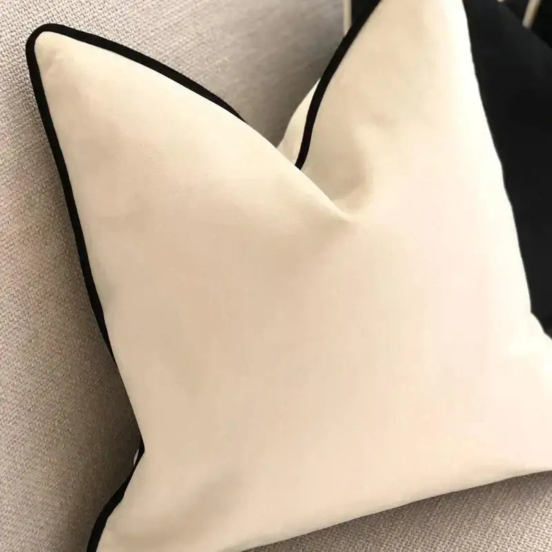 Boho cream cotton tassels cushion covers with sleek black piping trim perfect for living room decorbites cotton tassels white