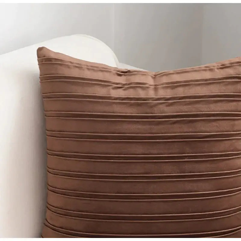 A rust-colored velvet cushion cover with soft pleated texture for decorbites boho leaf geometry tufted cushion decor