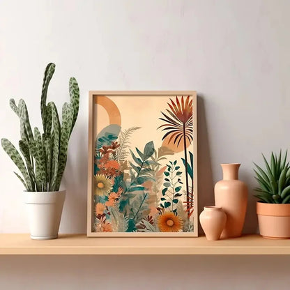 Boho Floral Modern Canvas Art Set