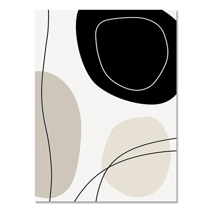 Boho Geometric Line Canvas Wall Art - 01 / 30x40cm No Frame - Posters