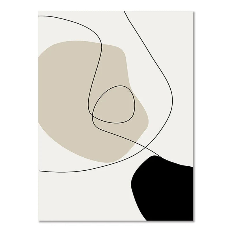 Boho Geometric Line Canvas Wall Art - 06 / 21x30cm No Frame - Posters