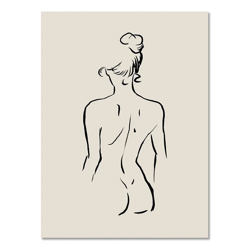 Boho Geometric Line Canvas Wall Art - 07 / 40x60cm No Frame - Posters