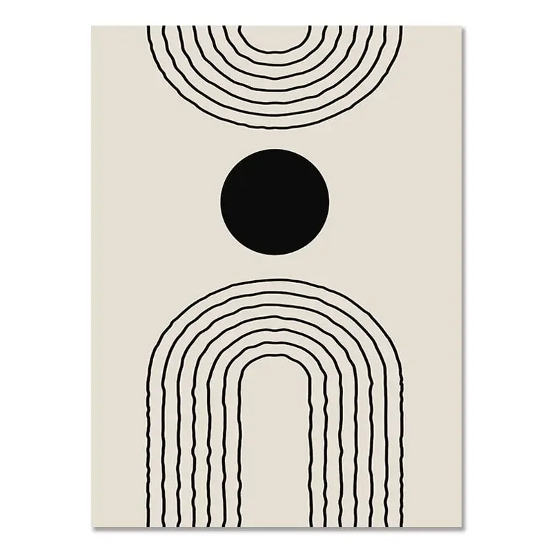 Boho Geometric Line Canvas Wall Art - 08 / 21x30cm No Frame - Posters