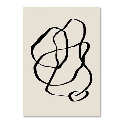 Boho Geometric Line Canvas Wall Art - 16 / 21x30cm No Frame - Posters