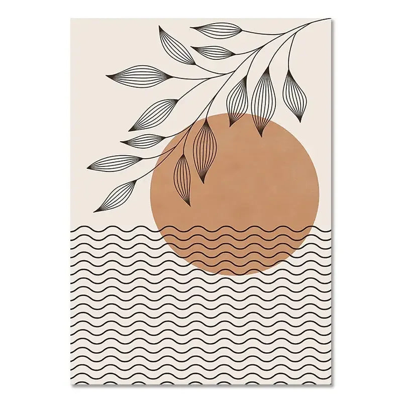 Boho Light Canvas Wall Art - Nordic Minimalist - 01 / 40x50cm No Frame