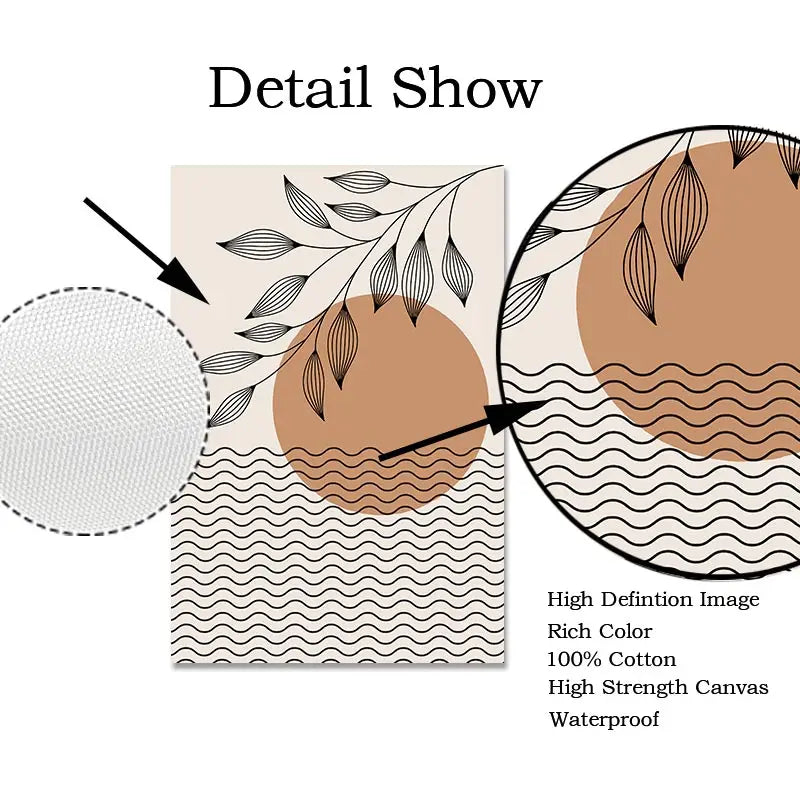 Boho Light Canvas Wall Art - Nordic Minimalist