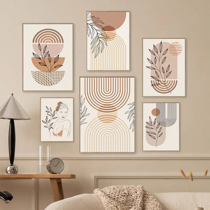 Boho Light Canvas Wall Art - Nordic Minimalist