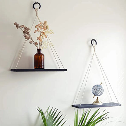 Boho Macrame Hanging Wall Shelf