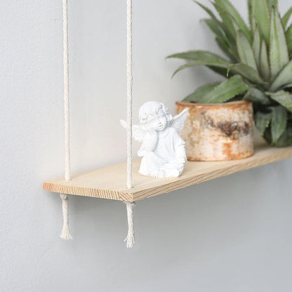 Boho Macrame Wall Shelf for Home Decor