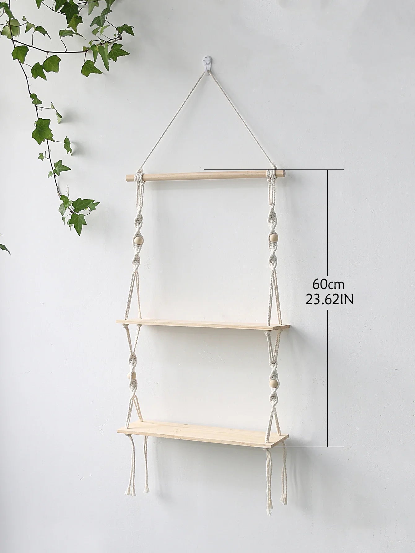 Boho Macrame Wall Shelf for Home Decor