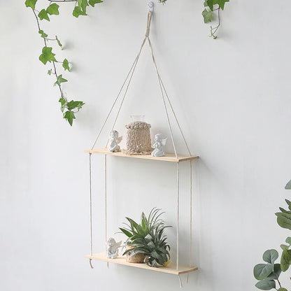 Boho Macrame Wall Shelf for Home Decor - TK-M0691