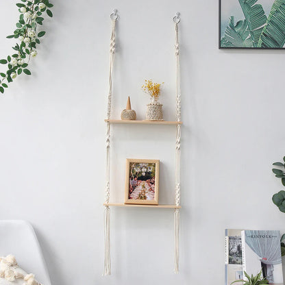 Boho Macrame Wall Shelf for Home Decor - TK-M0743
