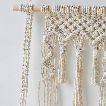 Boho Macrame Wood Wall Shelf Home Decor