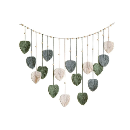 Boho Style Handmade Tapestry Room Photo Leaves Wall Decoration Wall Hanging Tapestry For Living Room Office Home Decor