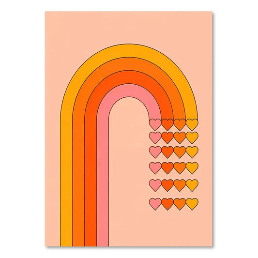 Boho Sunset Stripes Art Prints - Wall Decor - TM0015-10 / 40x50cm No Frame - Posters