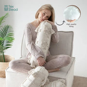Cream-colored boho tufted tassel lumbar pillow with textured fabric and embroidered patterns for bedroom decorbites decor