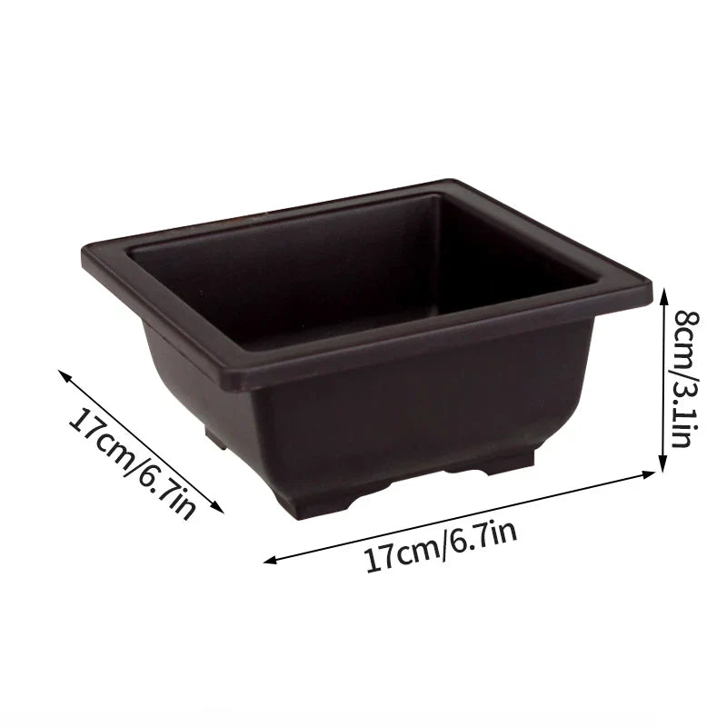 Black rectangular ceramic plant pot for succulents 17cm x 17cm x 8cm perfect para plantas and pot flowerpots